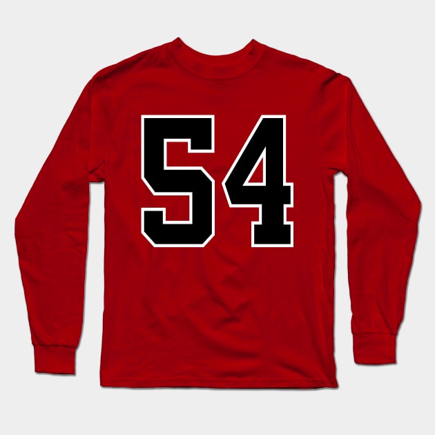 Number 54 Long Sleeve T-Shirt by colorsplash